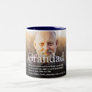Best Ever Grandpa, Grandad, Papa Definition Photo Tweekleurige Koffiemok