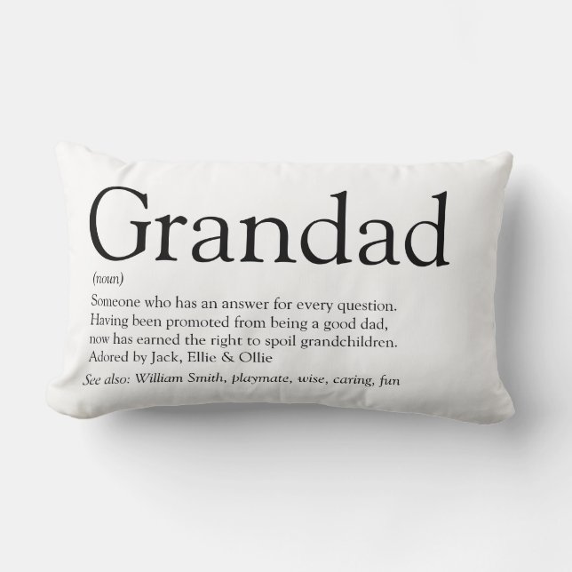 Best Ever Grandpa, Grandfather, Papa Definition Kussen (Voorkant)