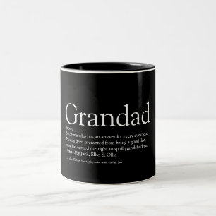 Best Ever Grandpa, Grandfather, Papa Definition Tweekleurige Koffiemok