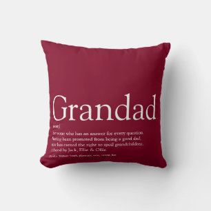 Best Ever Grandpa, opa Definition Burgundy Kussen
