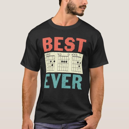 Best Ever Guitar die pap Guitar Player speelt T-shirt (Voorkant)