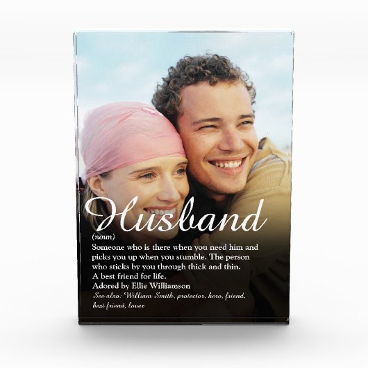 Best Ever Husband Definition Script Photo van de w Fotoblokken (Voorkant)