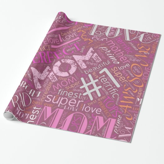 Best Ever Ma Word Cloud ID262 Cadeaupapier (Uitgerold)