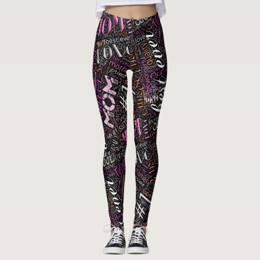 Best Ever Ma Word Cloud ID262 Leggings (Voorkant)