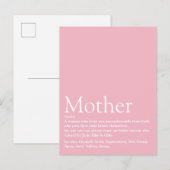 Best Ever Mam, Mam, Moeder Definition Roze Briefkaart (Voorkant / Achterkant)
