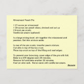 Best Ever Mincemat Peach Pie Recipe Briefkaart (Achterkant)