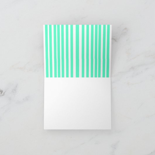 Best ever mom green stripped pattern pastel neon  bedankkaart (Binnen)