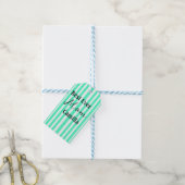 Best ever mom green stripped pattern pastel neon  cadeaulabel (Met Touw)