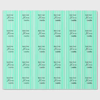 Best ever mom green stripped pattern pastel neon  cadeaupapier