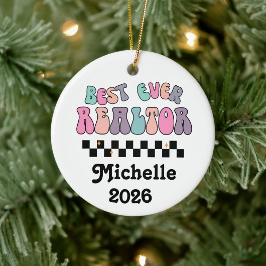 Best Ever Realtor Keramisch Ornament (Boom)