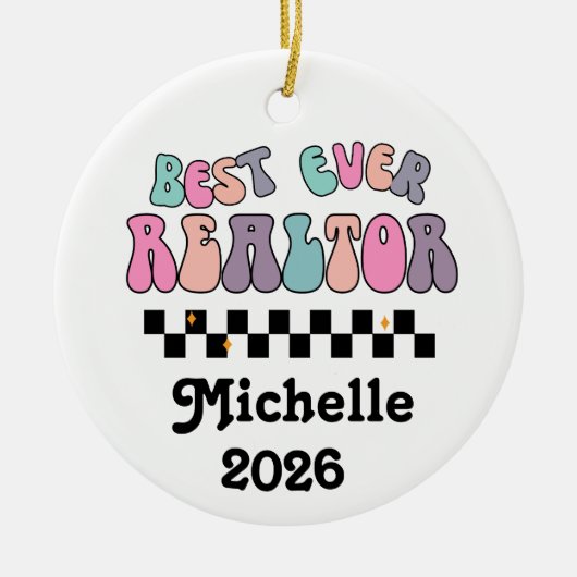 Best Ever Realtor Keramisch Ornament (Voorkant)