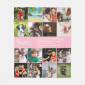 Best Ever Sister Definition 16 Foto Girly Pink Fleece Deken (Voorkant)