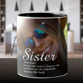 Best Ever Sister Definition Chic Script Photo Tweekleurige Koffiemok