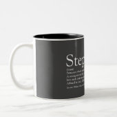 Best Ever Stepfather, Stepdad Definition Fun Grey Tweekleurige Koffiemok (Links)