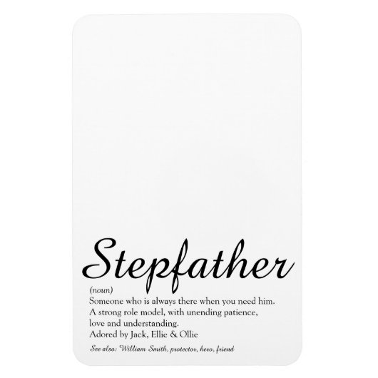Best Ever Stepfather, Stepdad Definition Script Magneet (Verticaal)