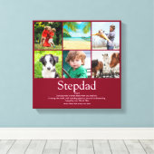 Best Ever Stepfather Stepdad Modern Photo Collage Canvas Afdruk (Insitu (Houten vloer))