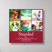 Best Ever Stepfather Stepdad Modern Photo Collage Canvas Afdruk (Voorkant)