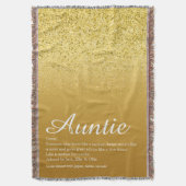 Best Ever tante Definition Gold Glitter Deken (Voorkant Verticaal)