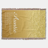 Best Ever tante Definition Gold Glitter Deken (Voorkant)