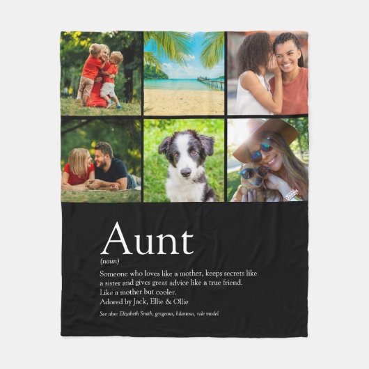 Best Ever tante Definition Photo Collage Fleece Deken (Voorkant)