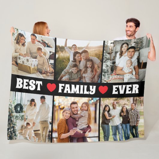Best family ever 6photo collage  fleece deken (In situ)