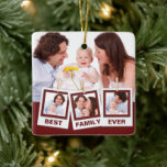 Best Family Ever Custom Instagram 4 Photo Collage Keramisch Ornament<br><div class="desc">Upload uw favoriete foto's om uw eigen unieke persoonlijke foto-cadeau voor uw eigen keepasje te maken.</div>