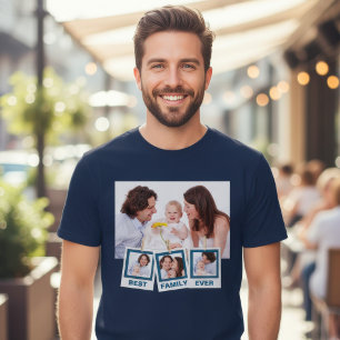 Best Family Ever Custom Instagram 4 Photo Collage T-shirt