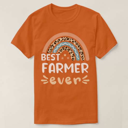 Best farmer ever Leopard Rainbow Mom  T-shirt (Design voorkant)