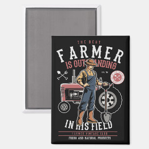 Best Farmer  Mancave Briefkaart Magneet