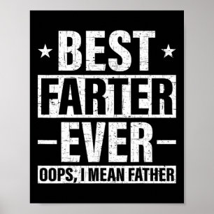 Best Farter Ever Oops Ik bedoel Father Fart Retro  Poster
