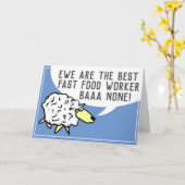 Best Fast Food Worker Bar niets - Sheep Pun Kaart (Gele Bloem)