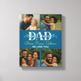 Best Father Ever Personalized Photo Collage Canvas Afdruk