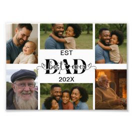 Best Father Ever – Personalized Photo Collage  Foto Afdruk