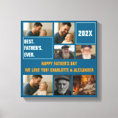 Best Father Ever Photo Collage and Custom Text Canvas Afdruk (Voorkant)