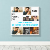 Best Father Ever Photo Collage and Custom Text Canvas Afdruk (Insitu (Houten vloer))