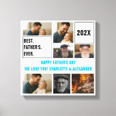 Best Father Ever Photo Collage and Custom Text Canvas Afdruk (Voorkant)