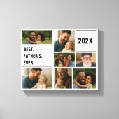 Best Father Ever Photo Collage and Custom Text Canvas Afdruk (Voorkant)