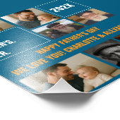 Best Father Ever Photo Collage and Custom Text Foto Afdruk (Hoek)