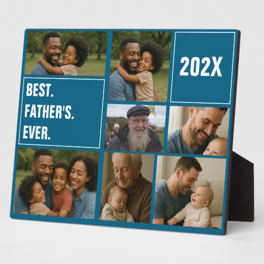 Best Father Ever Photo Collage and Custom Text Fotoplaat (Zijkant)