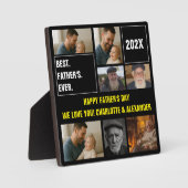 Best Father Ever Photo Collage and Custom Text Fotoplaat (Voorkant)