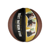 Best Father Ever Photo Father's Day Gold & Black Basketbal (Verticaal)