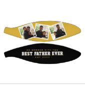 Best Father Ever Photo Father's Day Gold & Black Basketbal (Panelen)