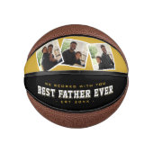 Best Father Ever Photo Father's Day Gold & Black Basketbal (Voorkant)