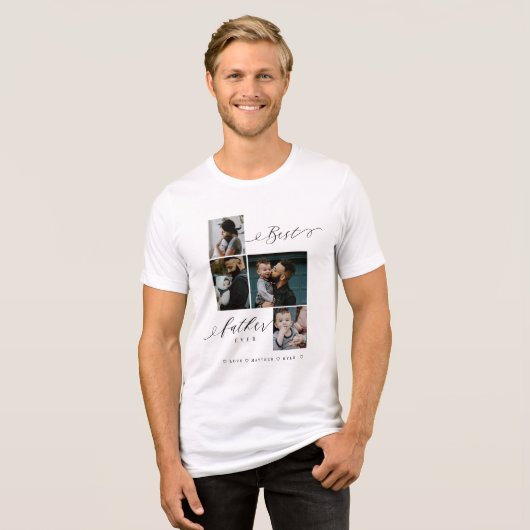 Best Father Ever Script | Familie Foto Keepomwille Tri-Blend Shirt (Voorkant volledig)