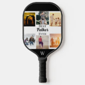 Best Father Ever Script Father's Day Photo Collage Pickleball Paddle (Voorkant)