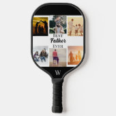 Best Father Ever Script Father's Day Photo Collage Pickleball Paddle (Achterkant)