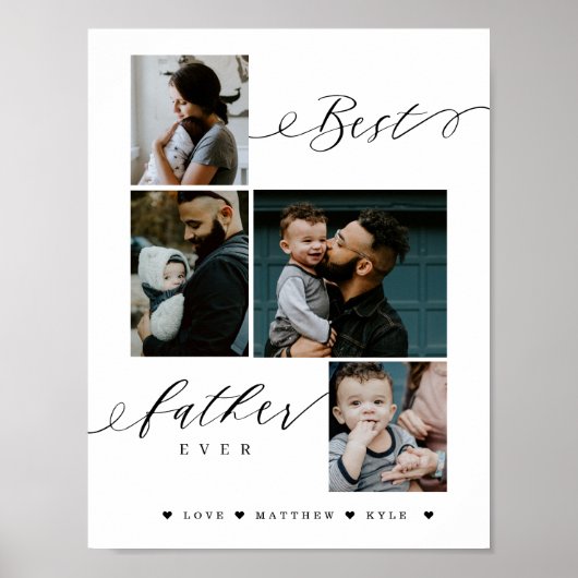 Best Father Ever Script | Vaderdag Keepslag Poster (Voorkant)