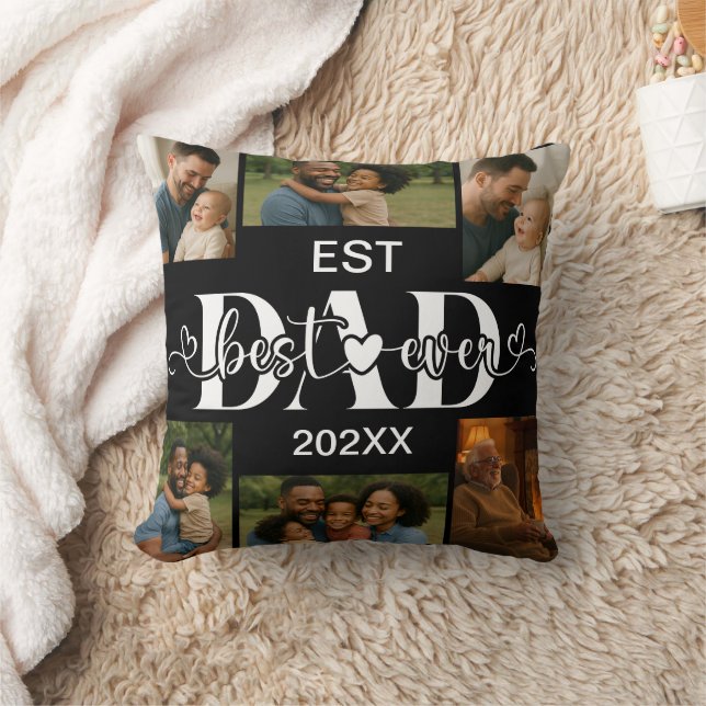 Best Father Ever Throw Pillow – Personalized Photo Kussen (Deken)