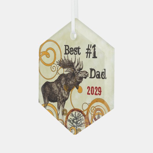 Best Father Moose Award - Ornamenten (Voorkant links)