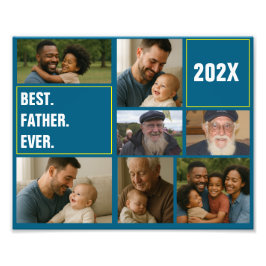 Best father's Ever Photo Collage and Custom Text Foto Afdruk